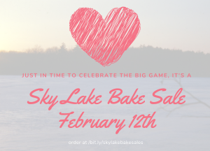 Just in time to celebrate the big game, it's a Sky Lake Bake Sale; February 12th